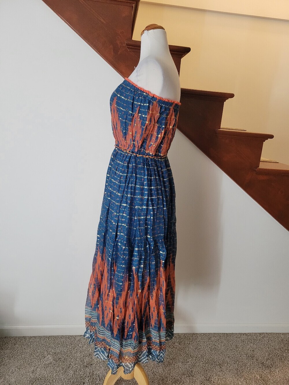 Anthropologie Verb Pallavi Singhee Nora Maxi Dress Size 10P New - Picture 3 of 6